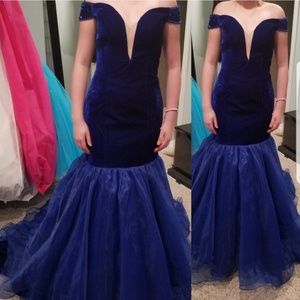 Custom Velvet Mermaid Gown Pageant prom